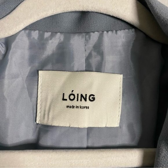 Loing Women's Light Blue Notch Lapel Formal Blazer - Picture 4 of 8